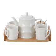 Ensemble de tasses à café Home ESPRIT Blanc Bambou Porcelaine 240 ml