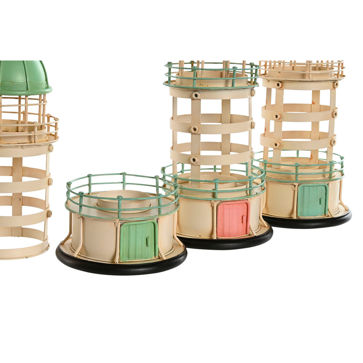 Figurine Décorative Home ESPRIT Bleu Vert Rose 13 x 13 x 27,5 cm (3 Unités)