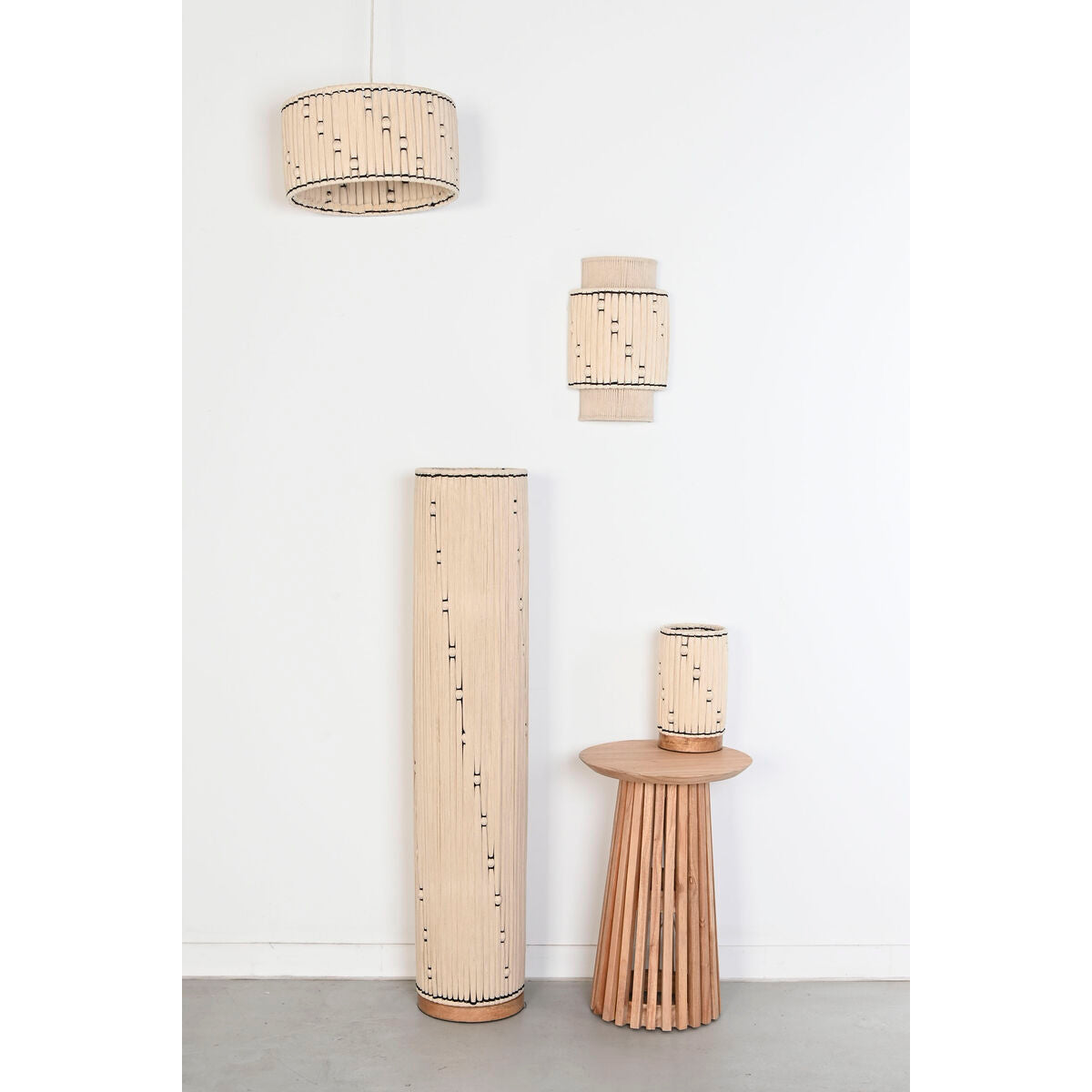 Lampadaire Home ESPRIT Marron Noir Beige 50 W 220 V 25 x 25 x 125 cm