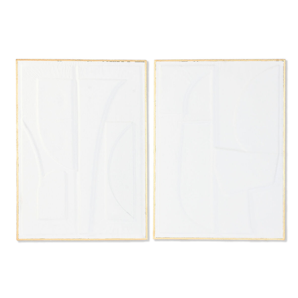 Décoration murale Home ESPRIT Blanc Doré Abstrait 72,7 x 2,5 x 100,5 cm (2 Unités)