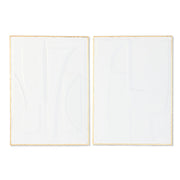 Décoration murale Home ESPRIT Blanc Doré Abstrait 72,7 x 2,5 x 100,5 cm (2 Unités)