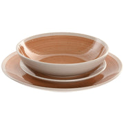 Assiettes Home ESPRIT Blanc Orange Grès 18 Pièces