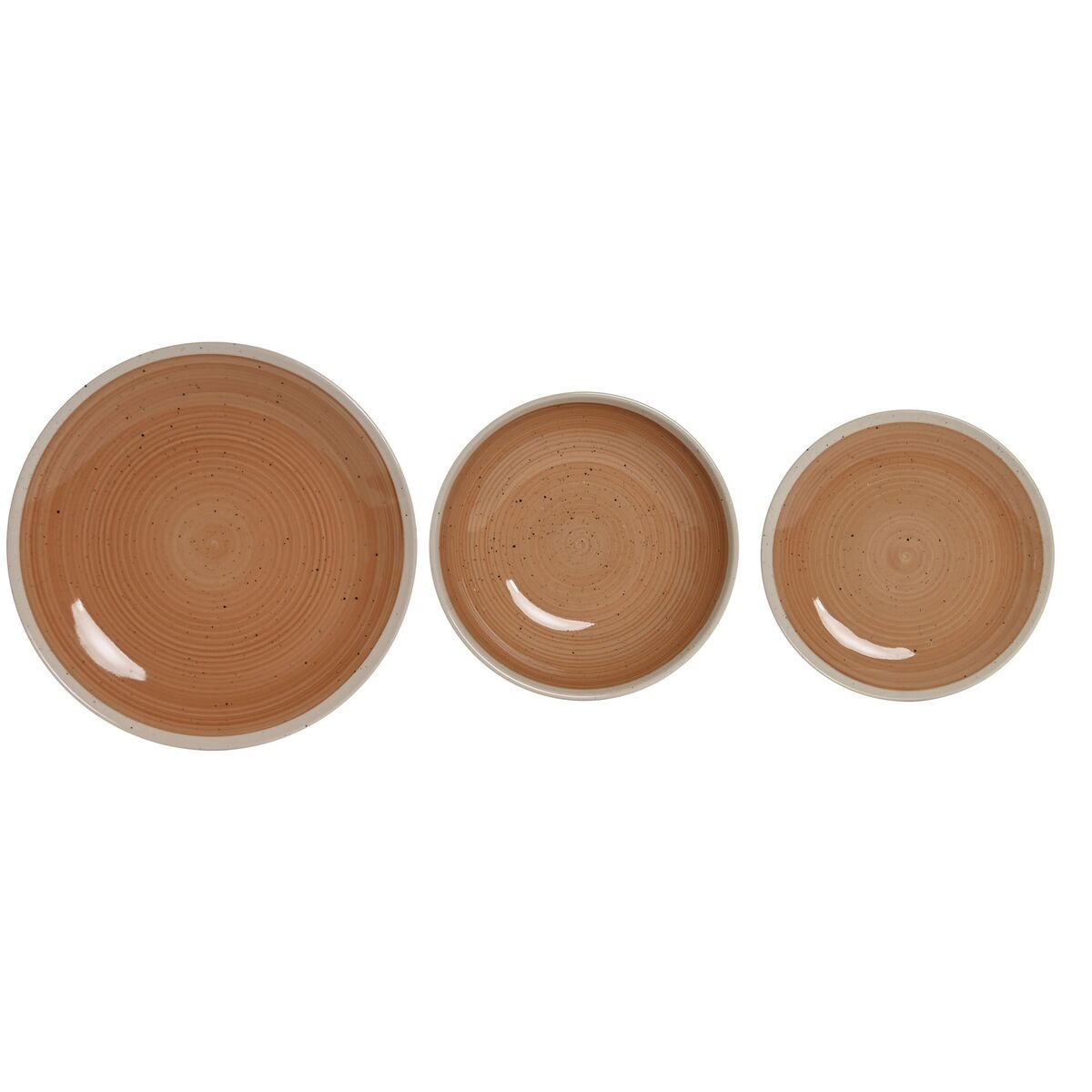 Assiettes Home ESPRIT Blanc Orange Grès 18 Pièces