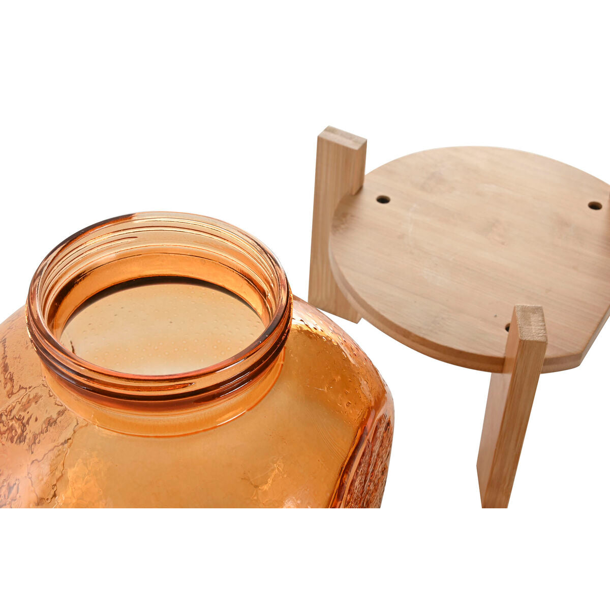 Distributeur d'eau Home ESPRIT Orange Bambou Verre 5 L 24 x 17,5 x 24 cm