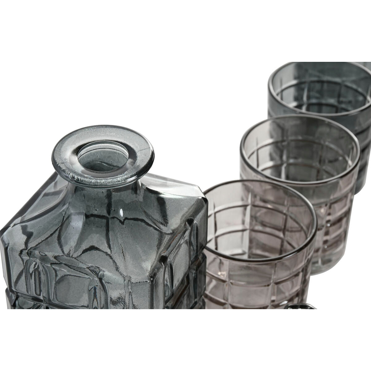 Ensemble de verres avec bouteille Home ESPRIT Gris Verre Urbaine 900 ml