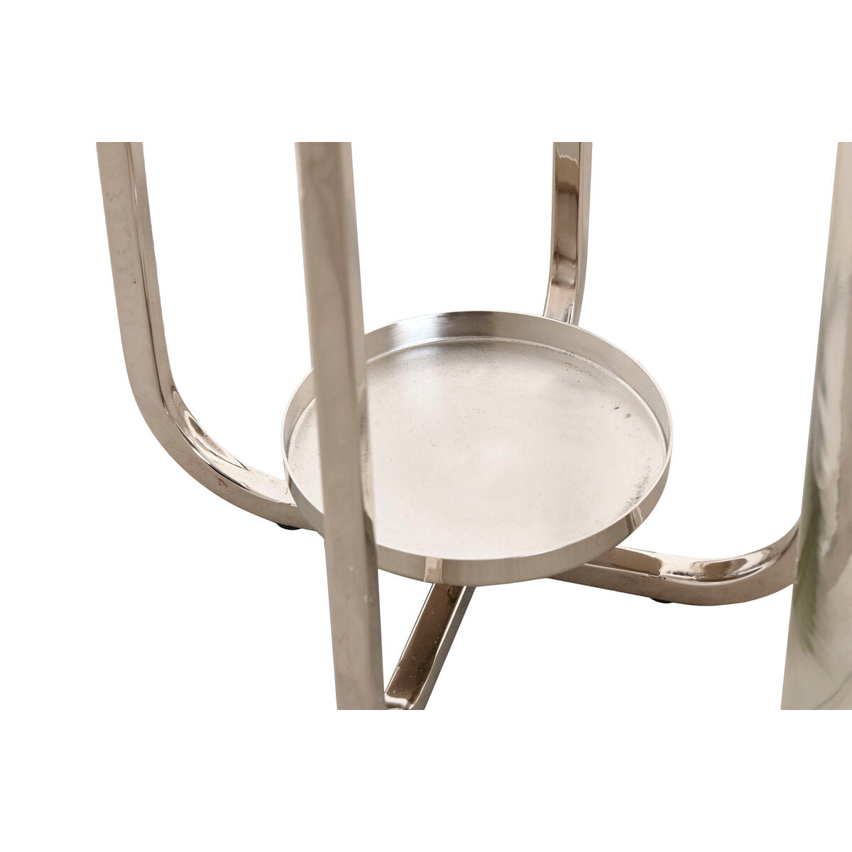 Bougeoir Home ESPRIT Argenté Verre Acier 21 x 21 x 62 cm