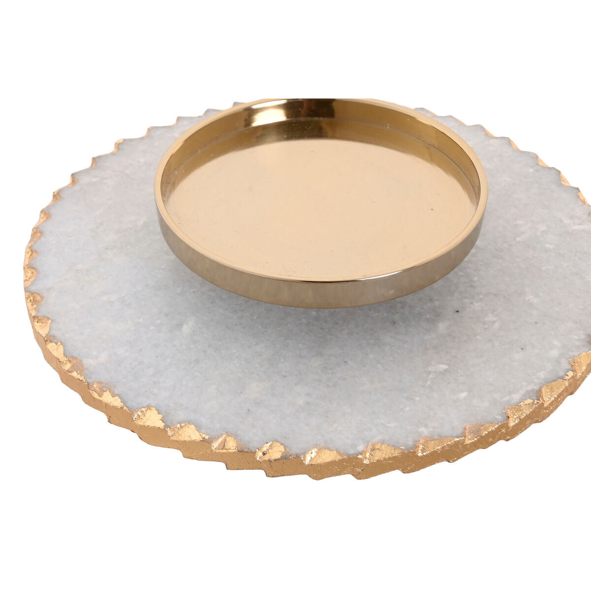 Bougeoir Home ESPRIT Blanc Doré Verre Marbre 25 x 25 x 27 cm