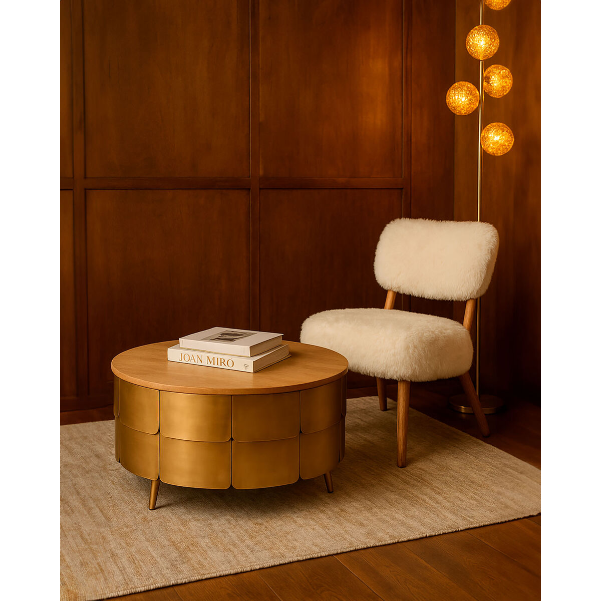 Table Basse Home ESPRIT Doré 90 x 90 x 45 cm