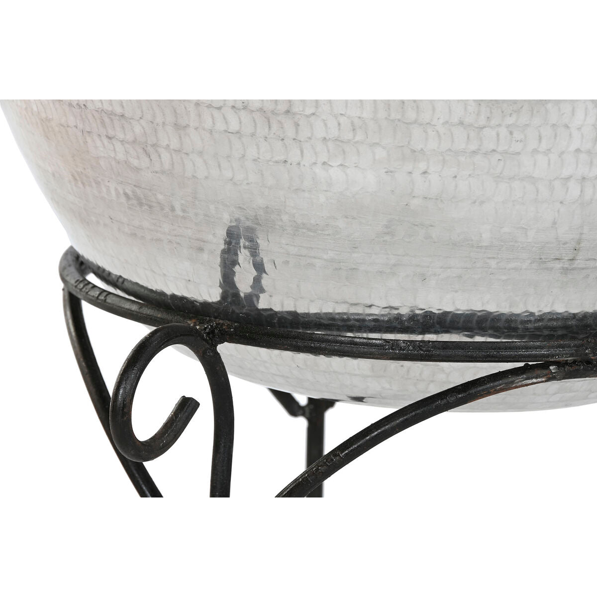 Vase Home ESPRIT Noir Argenté Aluminium 45 x 45 x 95 cm