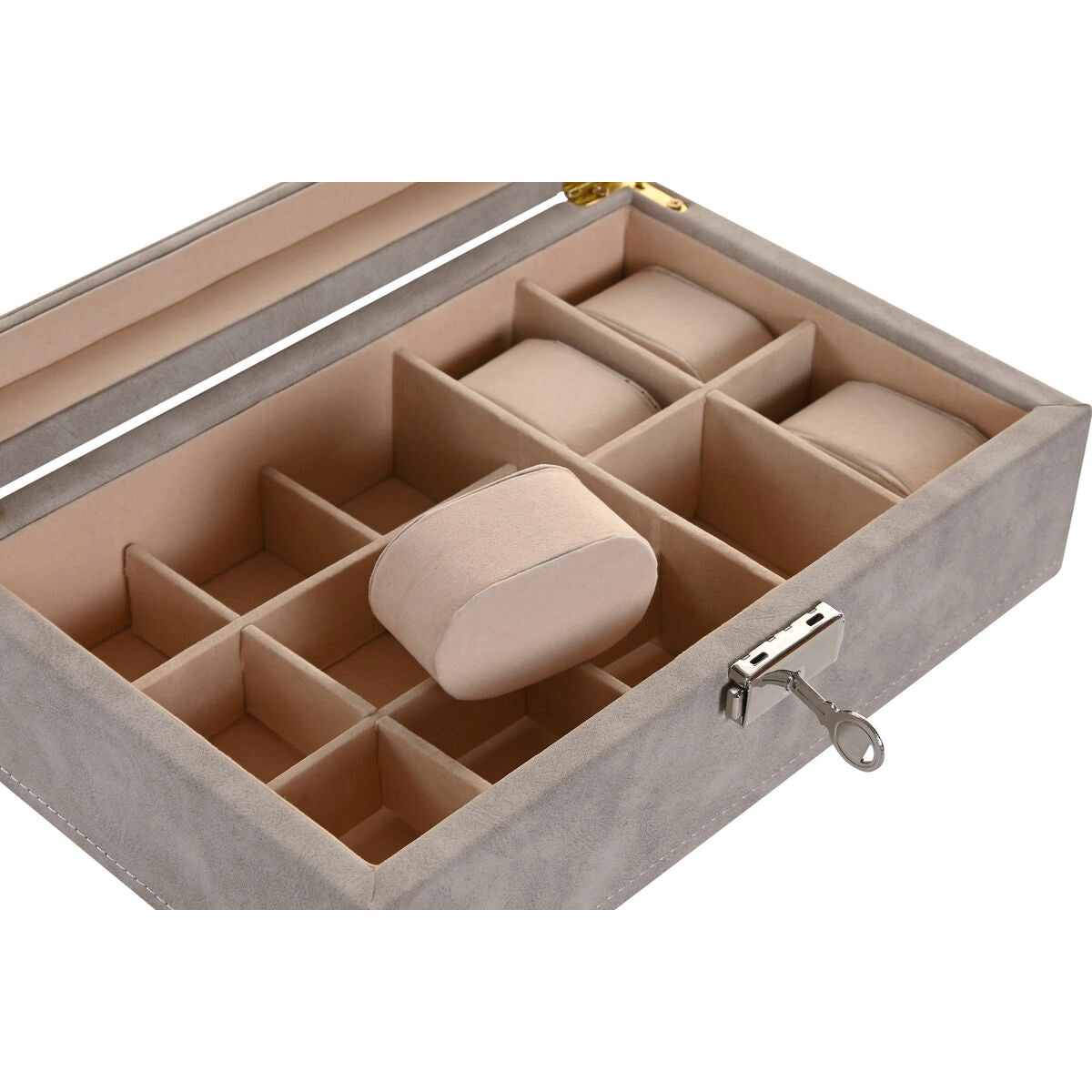 Boîte à bijoux Home ESPRIT Marron Gris Polyuréthane Bois MDF 25,00, X 16,5 X 8 CM