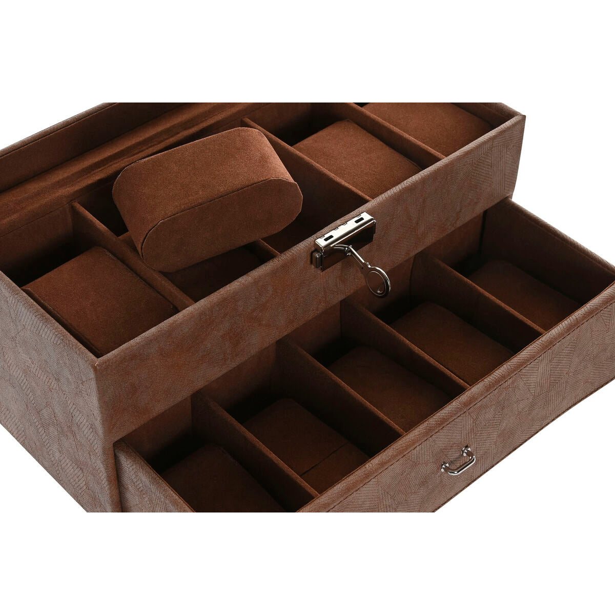 Boîte à bijoux Home ESPRIT Marron Polyuréthane Verre Bois MDF 27,5 X 11 X 15,5 CM