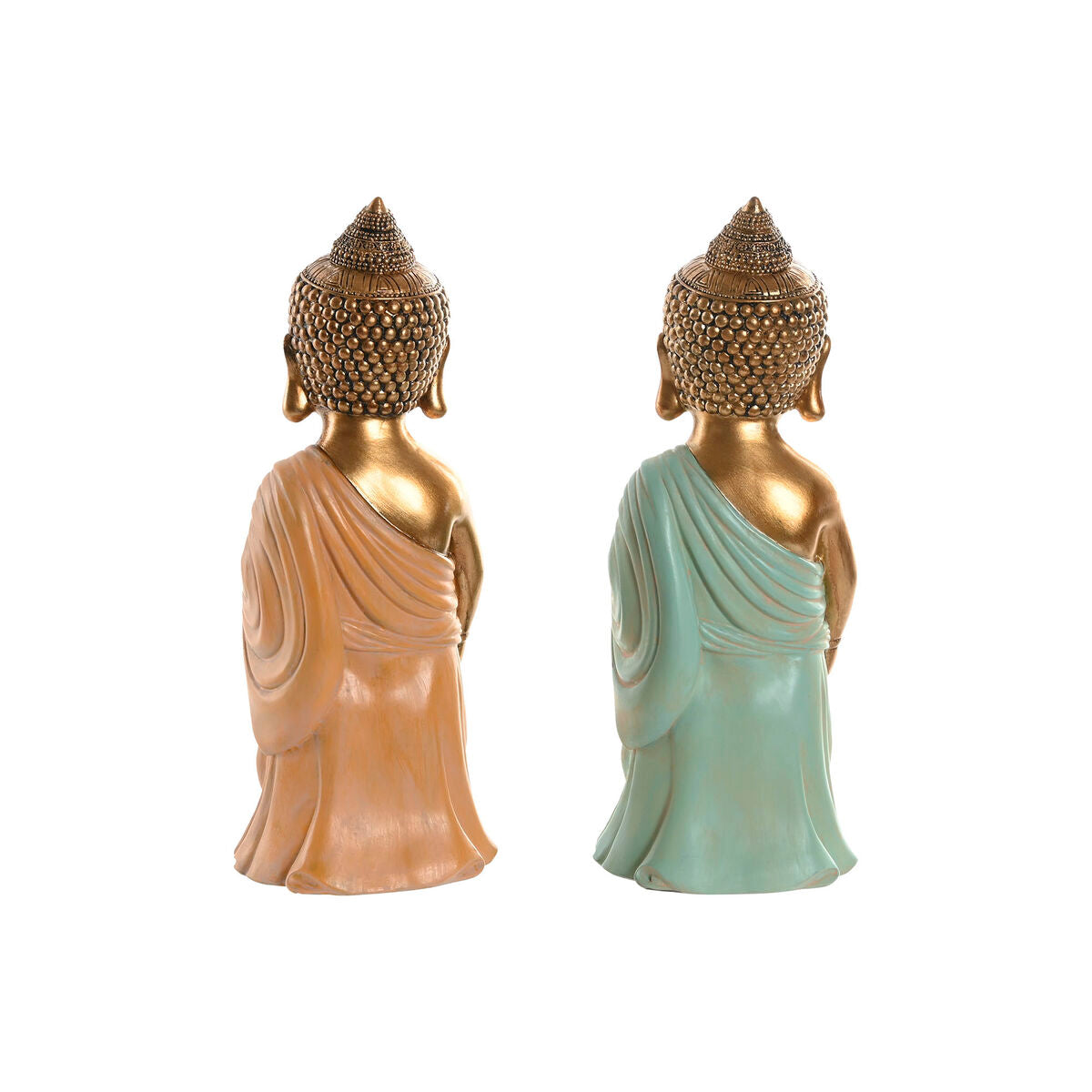 Figurine Décorative Home ESPRIT Vert Rose Buda Oriental 10 x 8 x 24 cm (2 Unités)