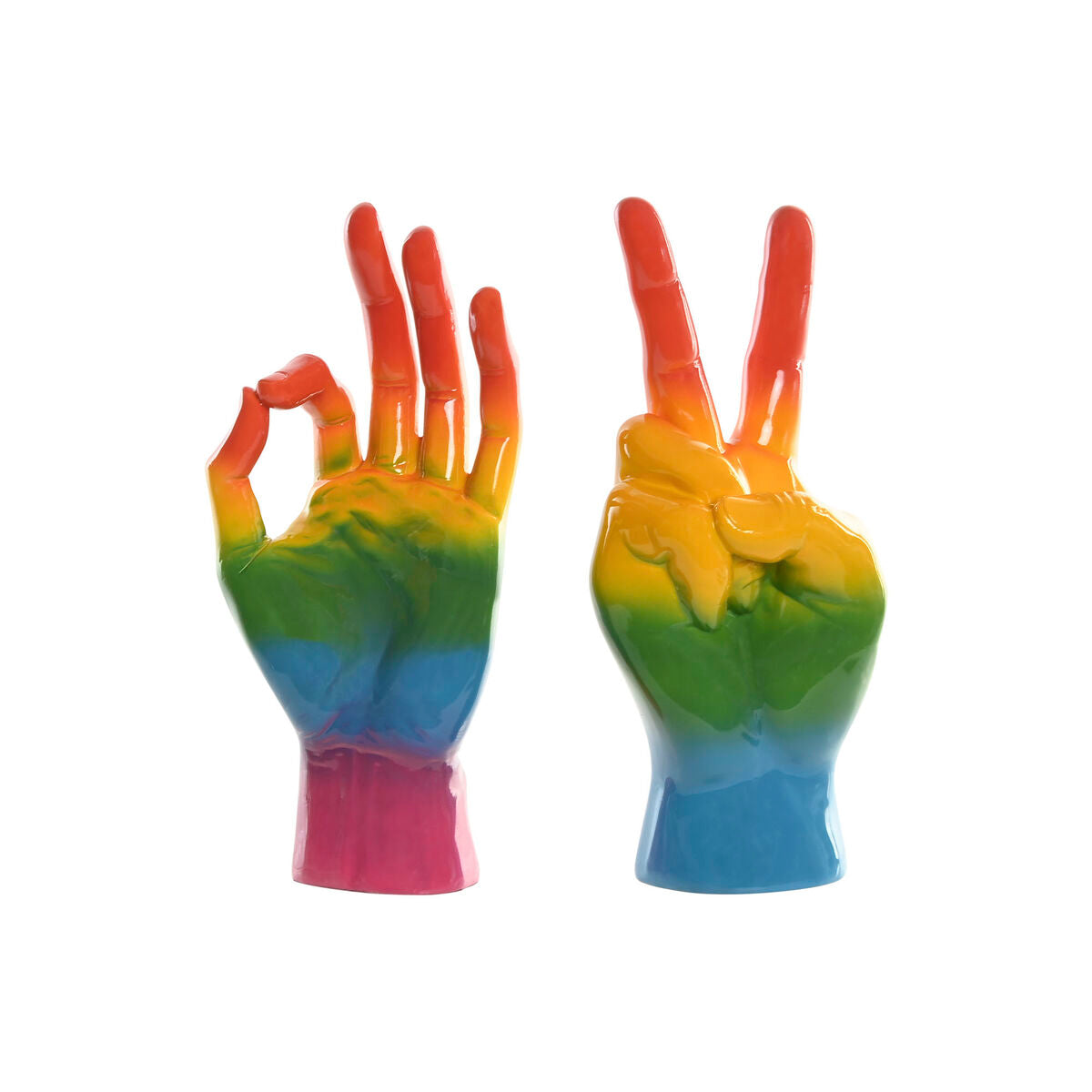 Figurine Décorative Home ESPRIT Multicouleur Main 16 x 10 x 36 cm (2 Unités)