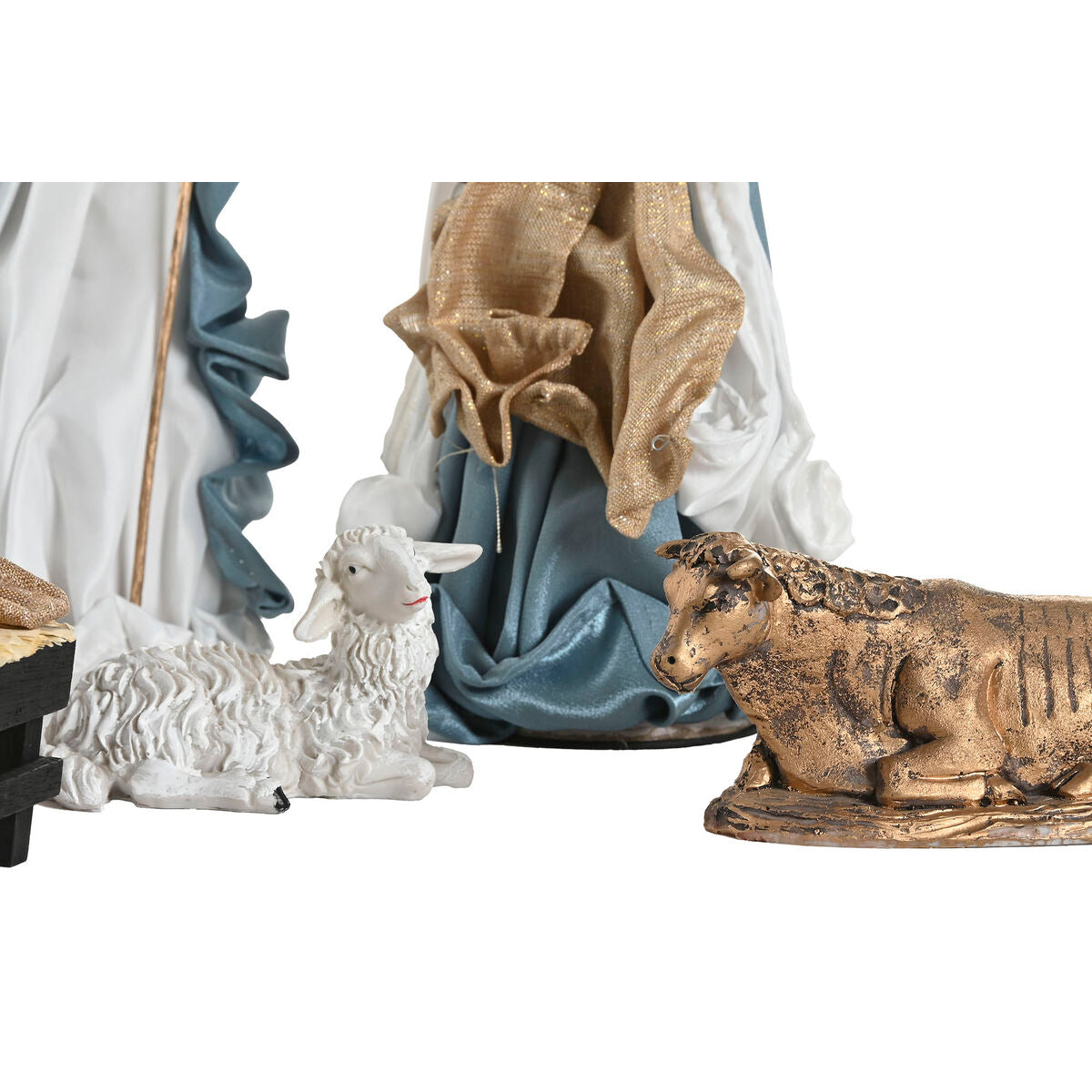 Crèche de Noël Home ESPRIT Bleu Blanc 20 x 15 x 30 cm (9 Pièces)