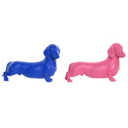 Figurine Décorative Home ESPRIT Bleu Rose Chien 37 X 16,5 X 25 CM (2 Unités)