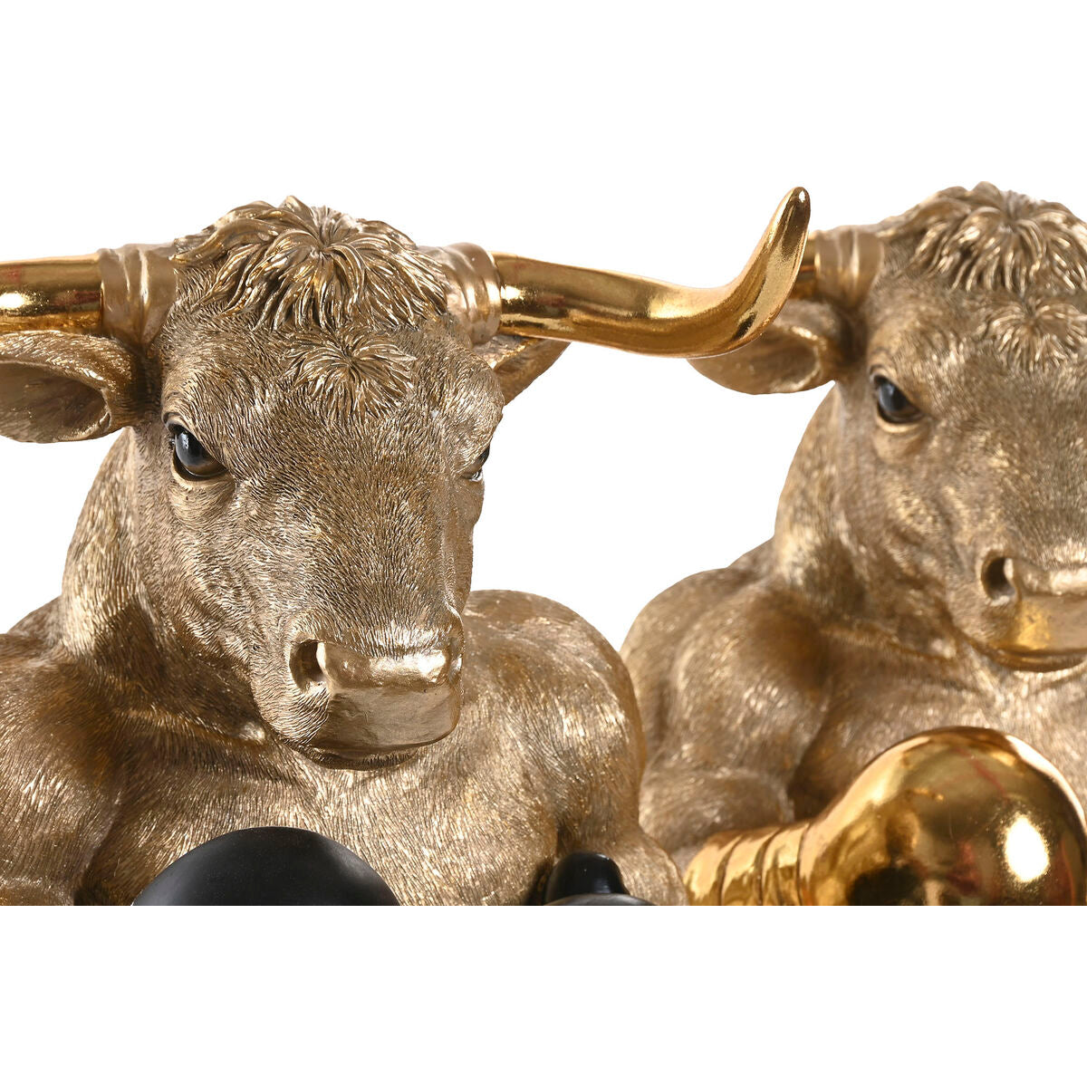 Figurine Décorative Home ESPRIT Noir Doré Taureau 25,5 X 24,5 X 33,5 CM (2 Unités)