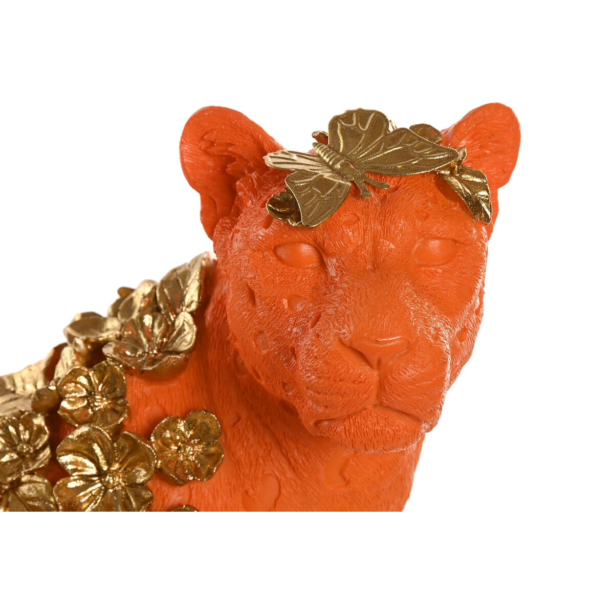 Figurine Décorative Home ESPRIT Orange Doré Léopard 60 x 21,5 x 43 cm