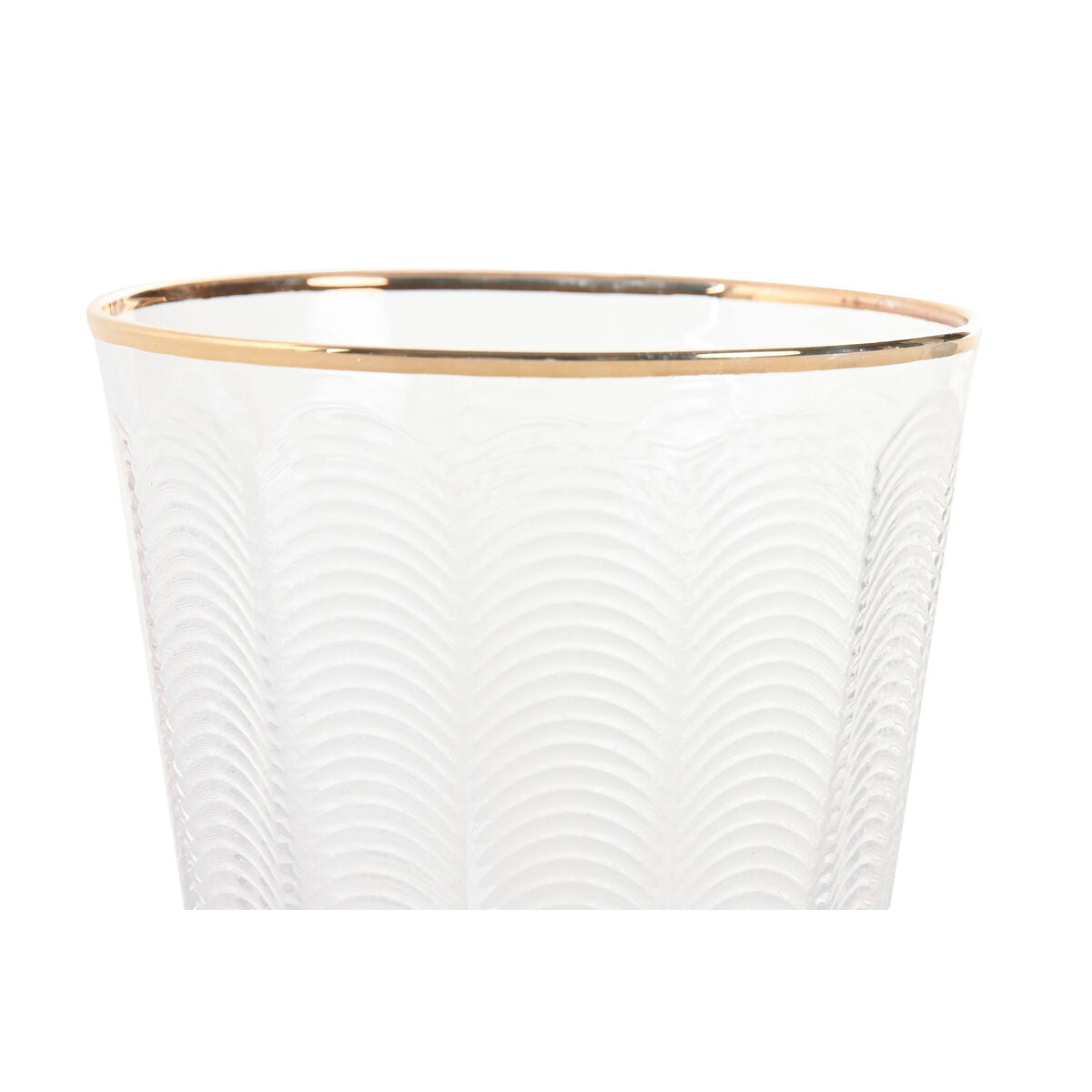 Set de Verres Home ESPRIT Transparent Doré Verre Avec relief 350 ml (6 Unités)