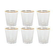 Set de Verres Home ESPRIT Transparent Doré Verre Avec relief 350 ml (6 Unités)