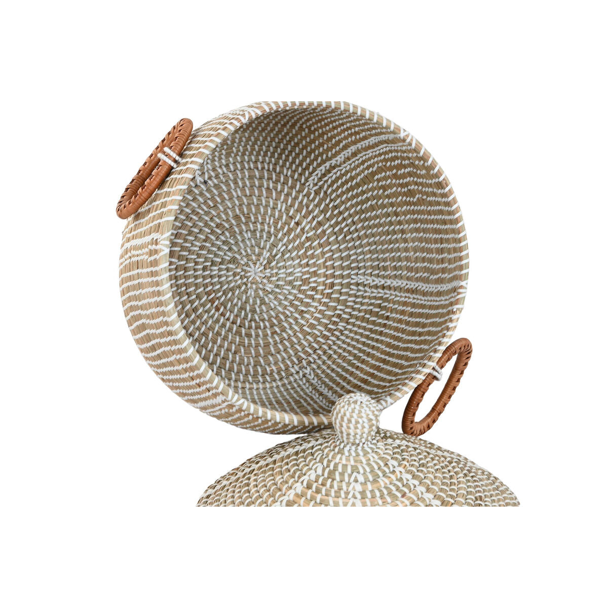 Set de basket Home ESPRIT Blanc Naturel Herbier marin (2 Pièces)