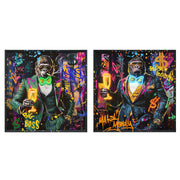 Tableau avec LED Home ESPRIT polystyrène Toile 83 x 3,7 x 83 cm