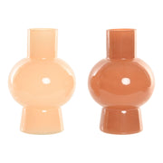 Vase Home ESPRIT Crème Terre cuite Verre 15 x 15 x 24 cm (2 Unités)