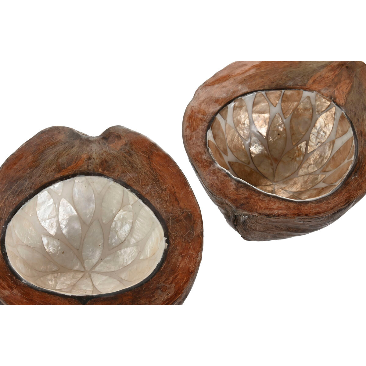 Vide-poches Home ESPRIT Blanc Beige 22 x 18 x 8 cm (2 Unités)