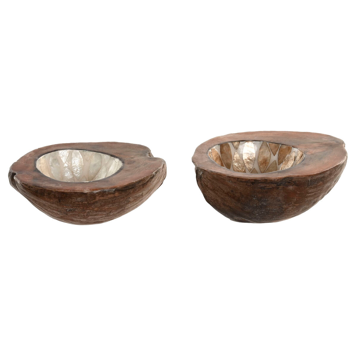 Vide-poches Home ESPRIT Blanc Beige 22 x 18 x 8 cm (2 Unités)