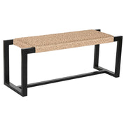 Banquette Home ESPRIT Noir Fibre synthétique Fibre bois de teck 120 x 40 x 45 cm