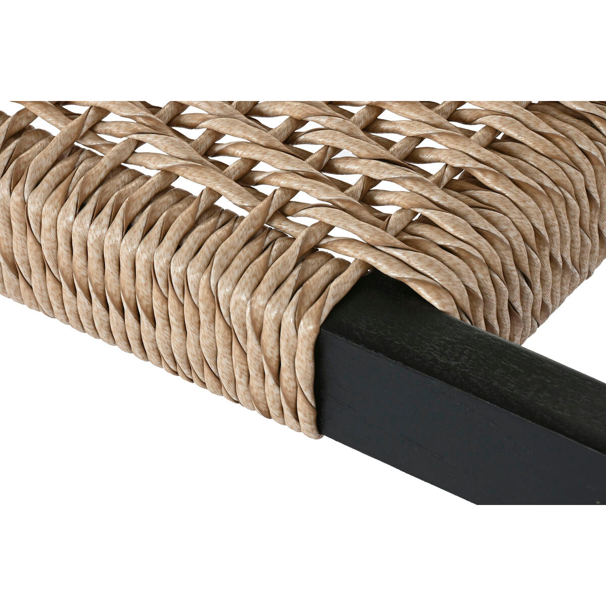 Banquette Home ESPRIT Noir Fibre synthétique Fibre bois de teck 120 x 40 x 45 cm