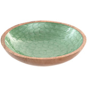 Bol pour Apéritifs Home ESPRIT Vert Naturel Bois de manguier Moderne Laqué 30 x 30 x 7 cm