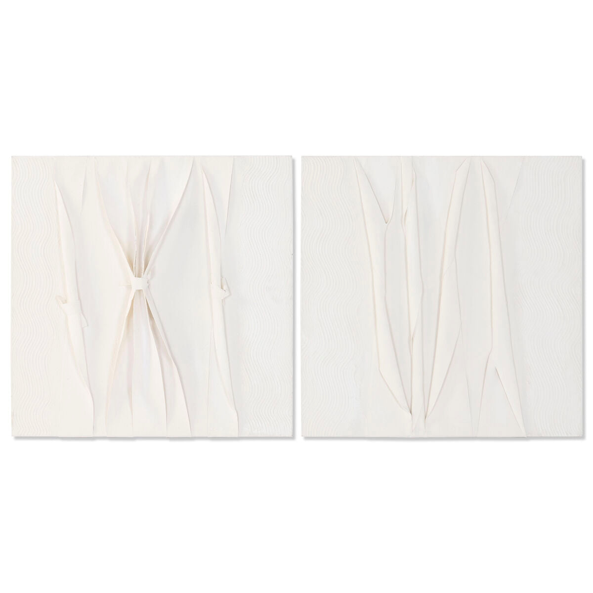 Toile Home ESPRIT Blanc Abstrait Scandinave 60 x 3,5 x 60 cm (2 Unités)