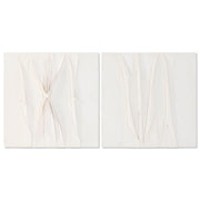 Toile Home ESPRIT Blanc Abstrait Scandinave 60 x 3,5 x 60 cm (2 Unités)