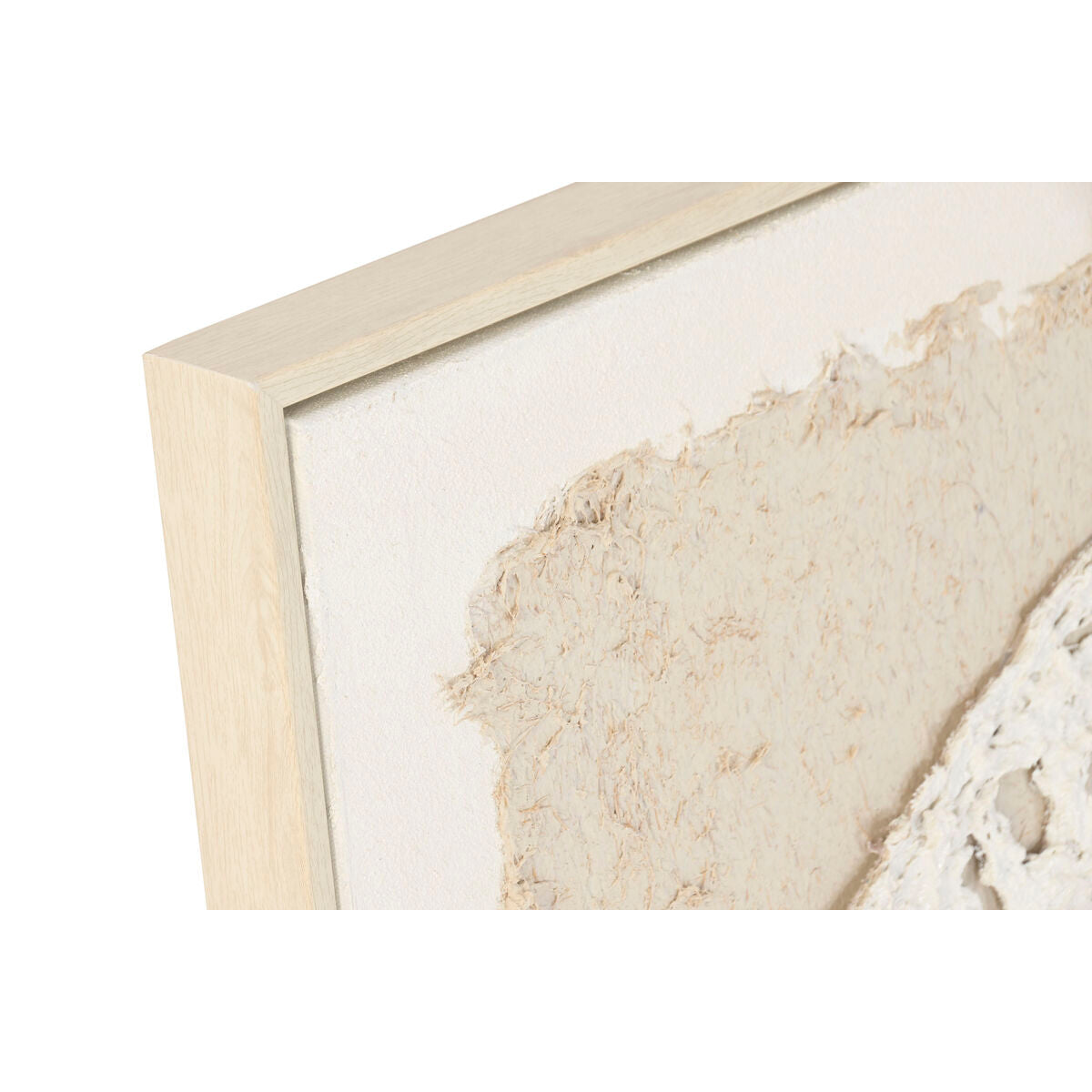 Toile Home ESPRIT Blanc Beige Feuille d'une plante Cottage 62,5 X 3,5 X 62,5 CM (2 Unités)