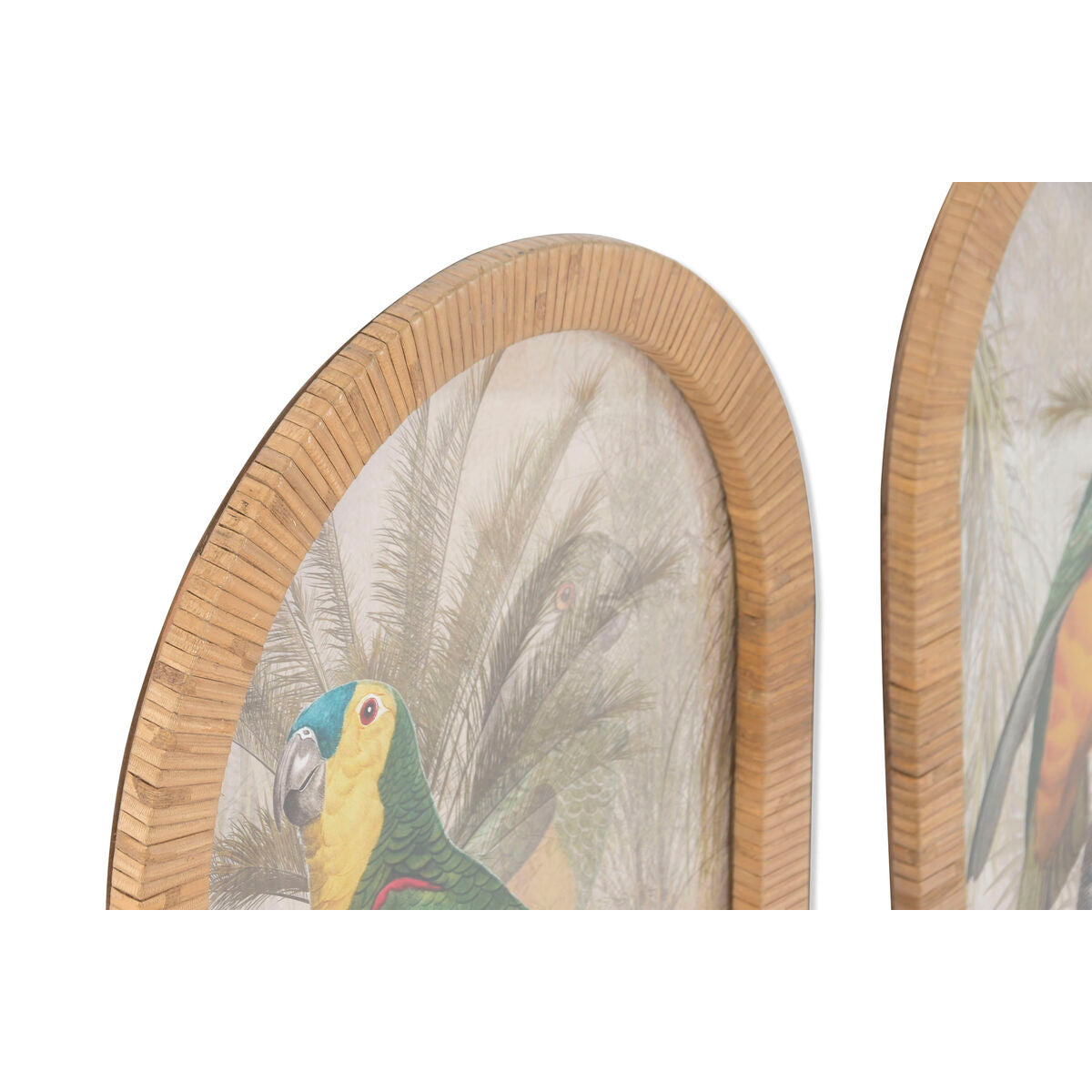 Cadre Home ESPRIT Verre Rotin 35 X 2,5 X 60 CM (2 Unités)