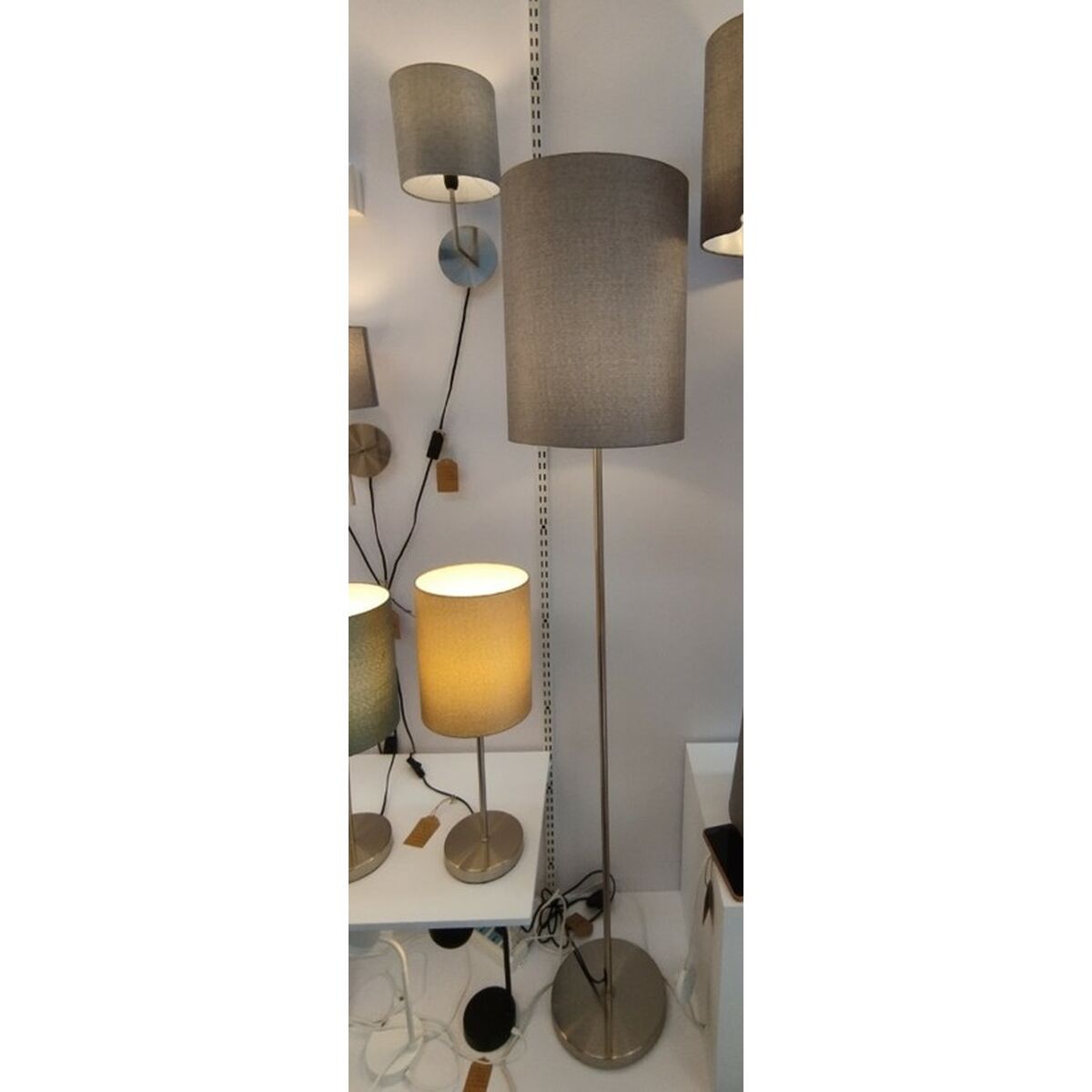 Lampadaire Home ESPRIT Gris Argenté 220 V 30 x 30 x 160 cm