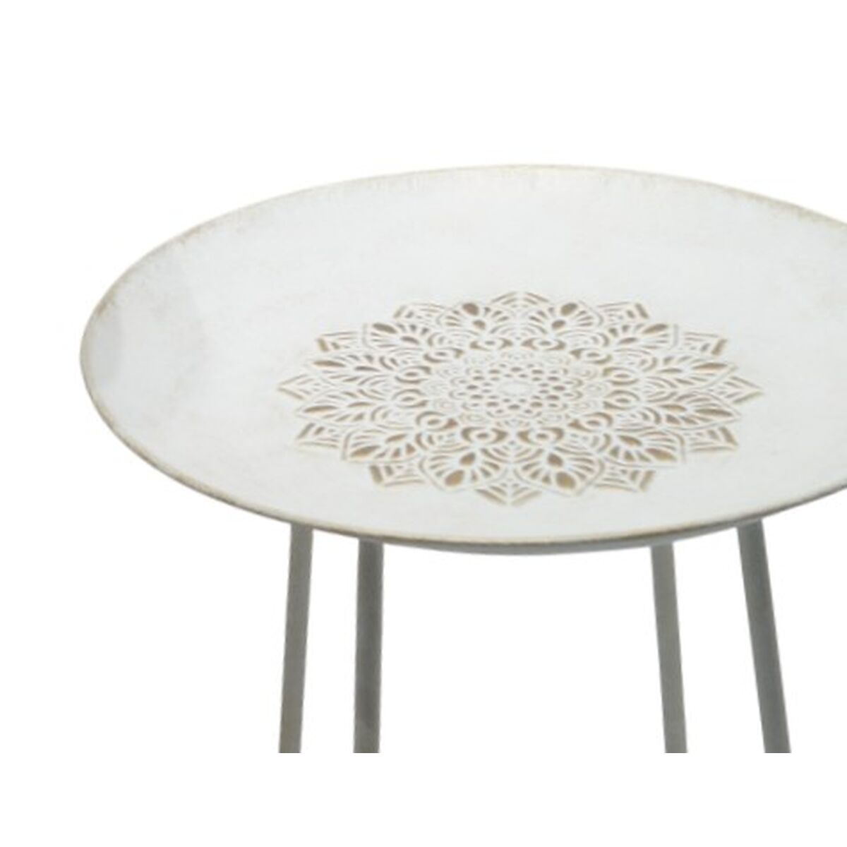 Table d'appoint Home ESPRIT Blanc Doré 48 x 48 x 66 cm