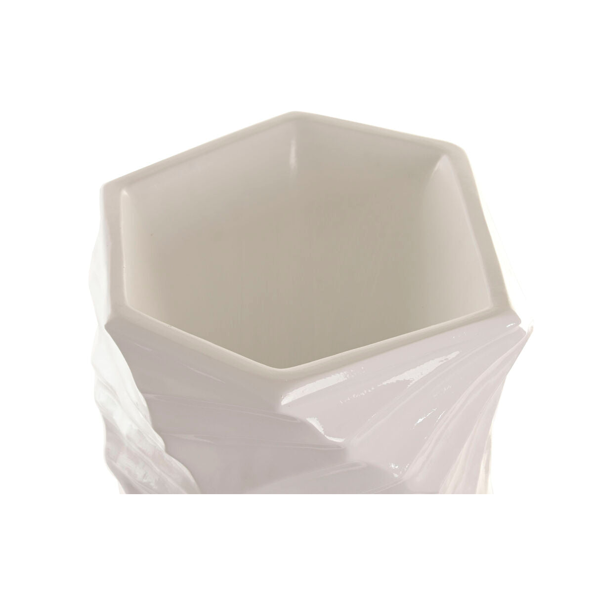 Cache-pot Home ESPRIT Blanc Fibre Moderne