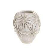 Vase Home ESPRIT Blanc Céramique Style artisanal Feuille d'une plante 22 x 22 x 25 cm