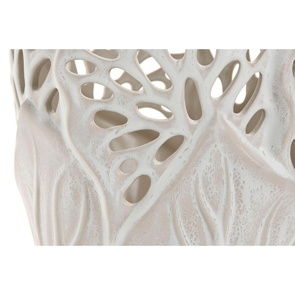 Vase Home ESPRIT Blanc Céramique Feuille d'une plante 23 x 23 x 36 cm