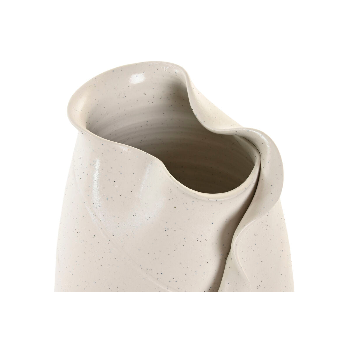Vase Home ESPRIT Blanc Céramique Style artisanal Moderne Feuille d'une plante 21 x 21 x 40 cm