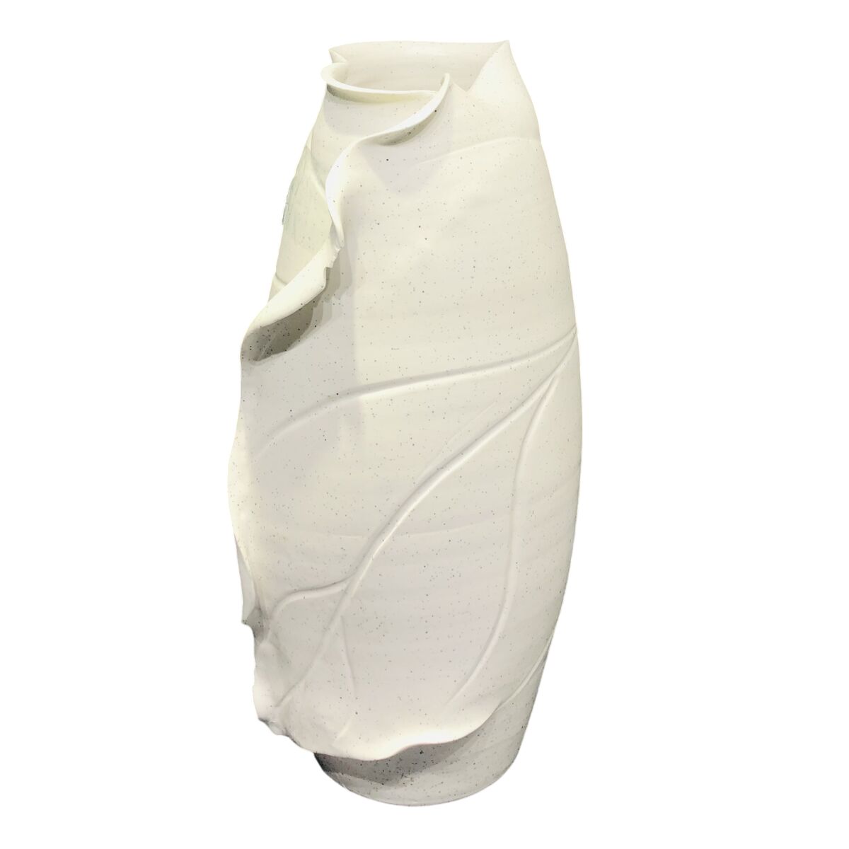 Vase Home ESPRIT Blanc Céramique Style artisanal Moderne Feuille d'une plante 21 x 21 x 40 cm