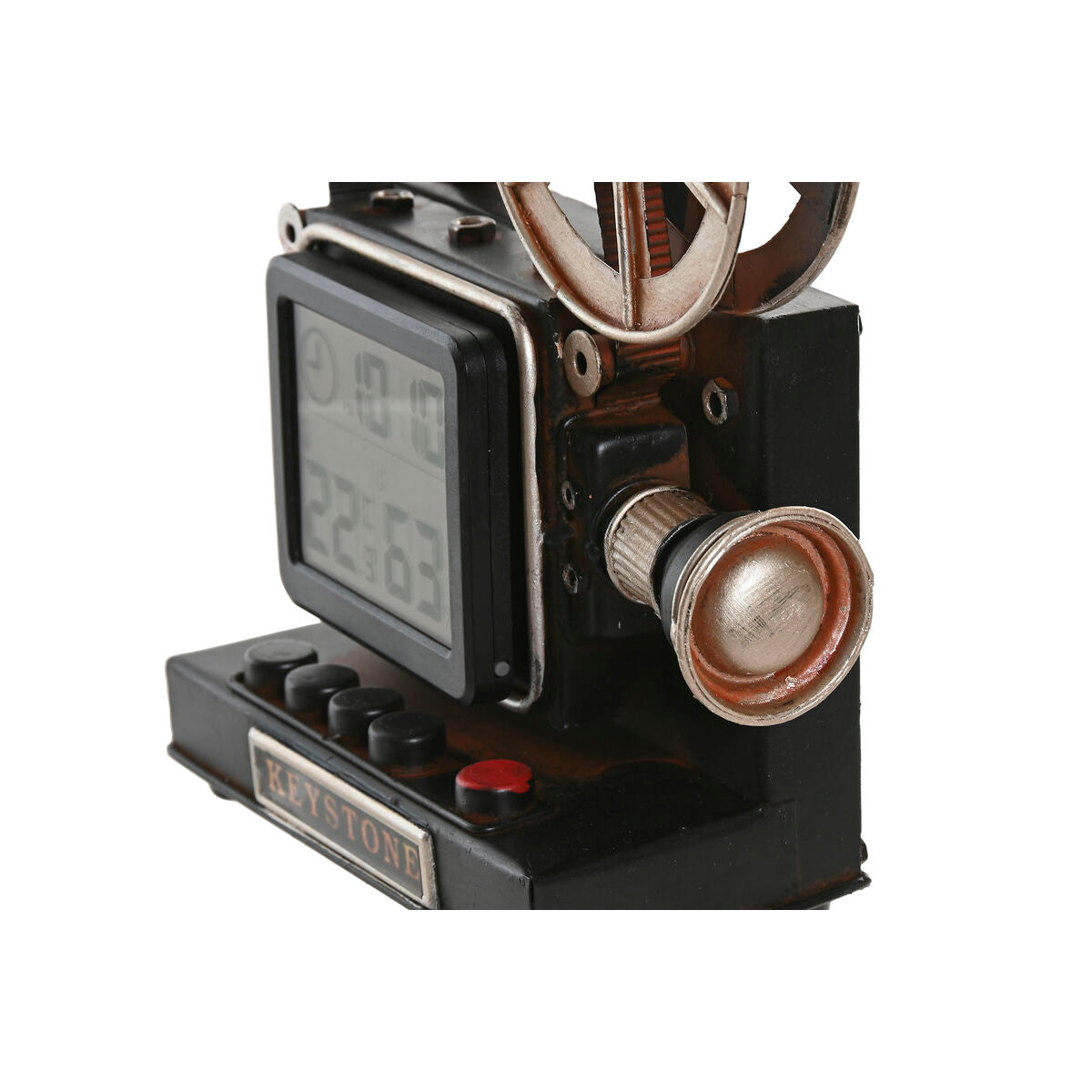 Horloge de table Home ESPRIT Noir Argenté Vintage