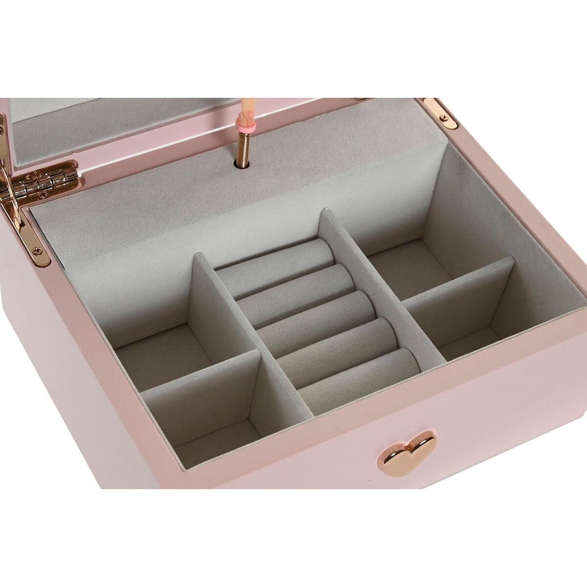 Boîte à bijoux Home ESPRIT Rose Bois Miroir