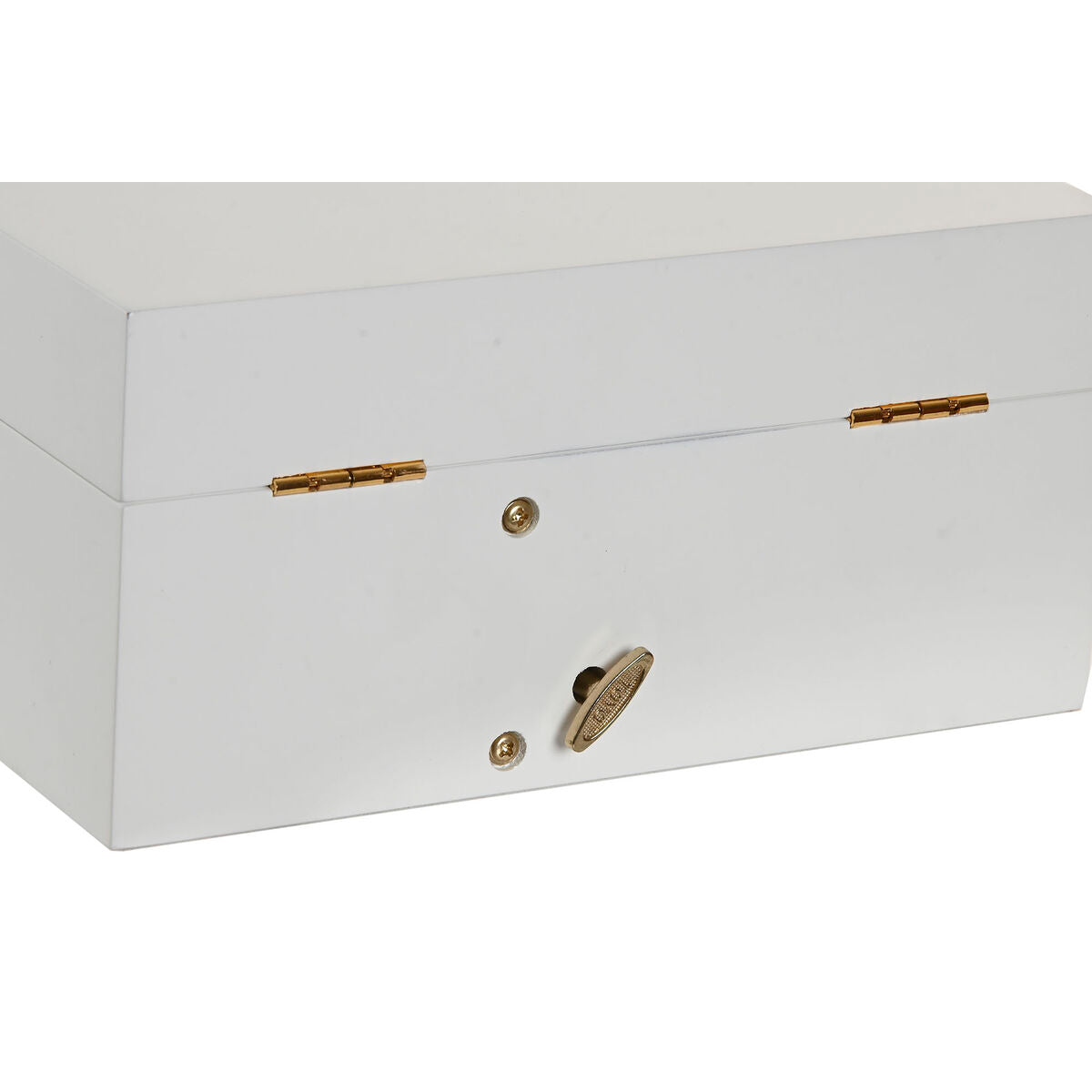 Boîte à bijoux Home ESPRIT Blanc Bois Miroir