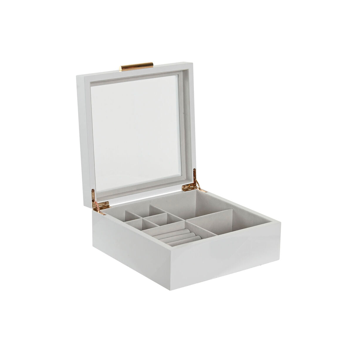 Boîte à bijoux Home ESPRIT Blanc Beige Bois Verre