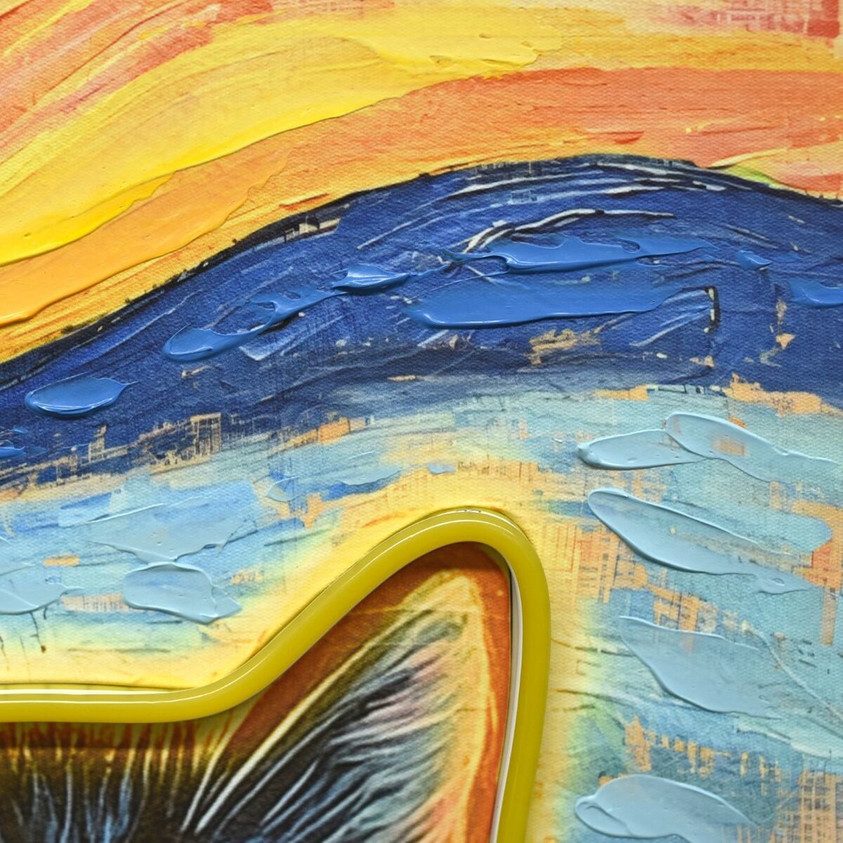 Tableau avec LED Home ESPRIT Moderne animaux 53 X 3,7 X 73 CM (2 Unités)