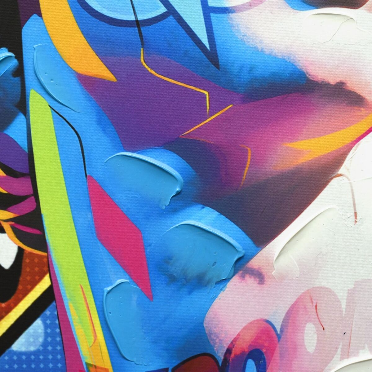 Tableau avec LED Home ESPRIT Bleu Vert Moderne 83 x 3 x 83 cm (2 Unités)