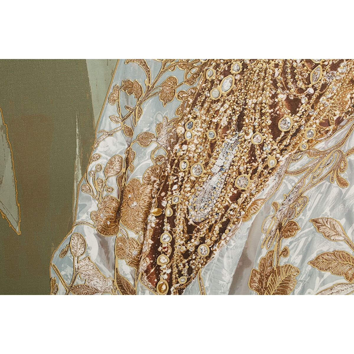 Toile Home ESPRIT Blanc Vert Colonial Africaine 100 x 4,5 x 150 cm