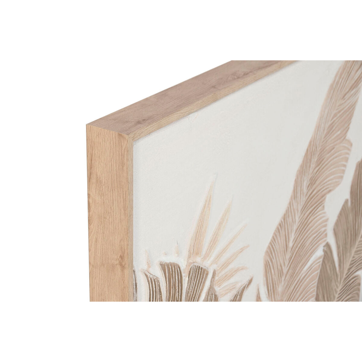 Cadre Home ESPRIT Blanc Naturel Volets Tropical Avec relief 102,5 X 4,5 X 102,5 CM (2 Unités)